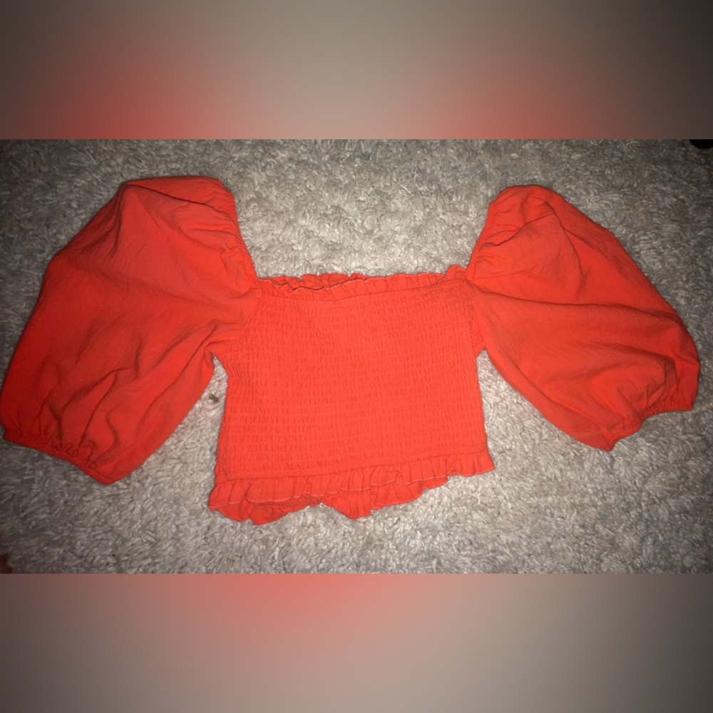 worn once altard state orange crop top